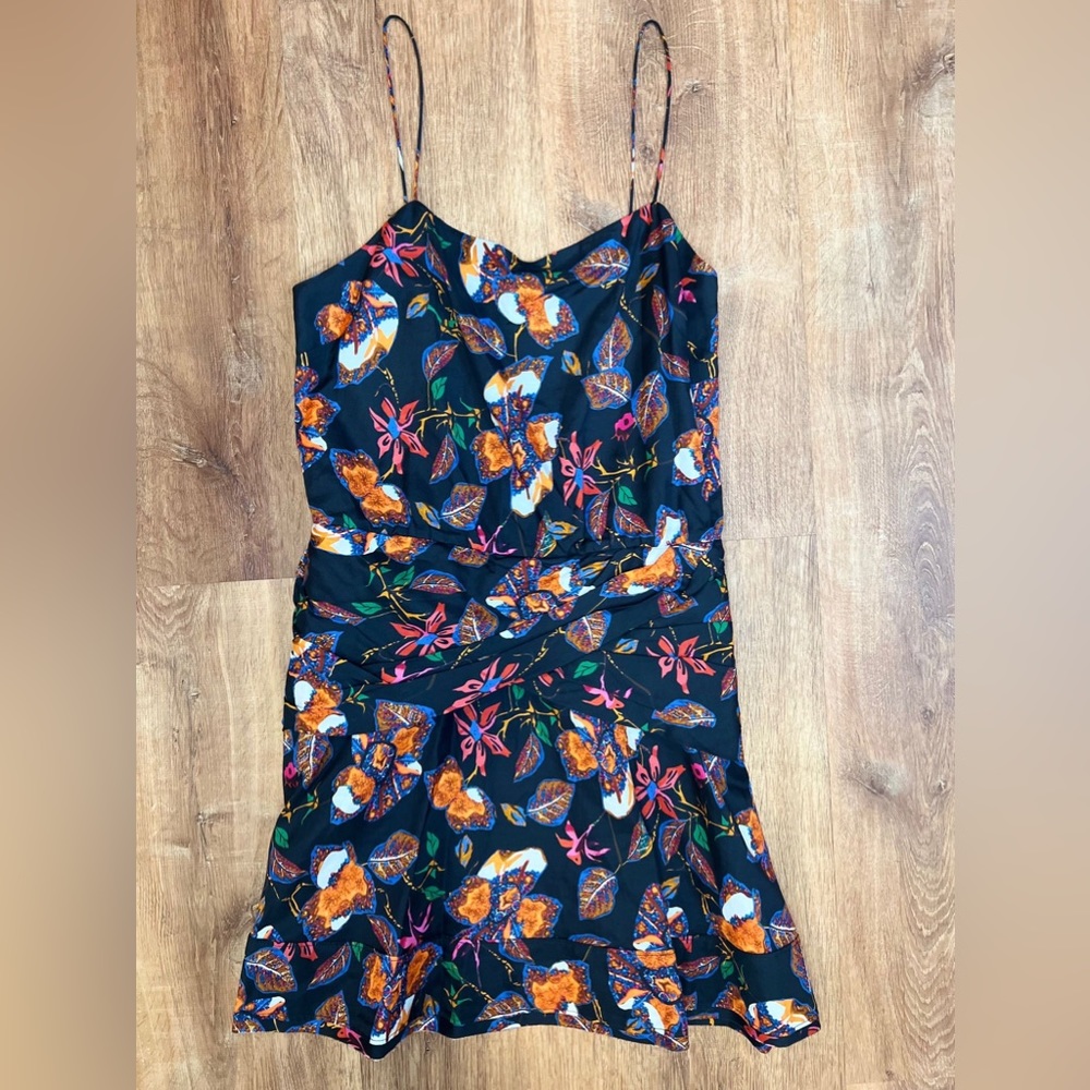 NWT DEREK LAM 10 CROSBY SILK Blend Cami Flounce Lined Mini Dress Twist Waist Sz6 - Picture 7 of 14